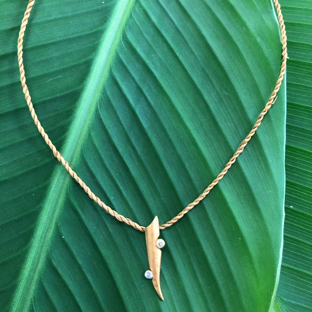 Golden Grass Rope Choker Necklace